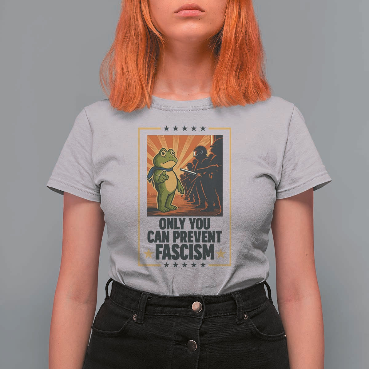 Funny Portland Frog Protest T Shirt For Women Only You Can Prevent Fascism Gift - Wonder Print Shop