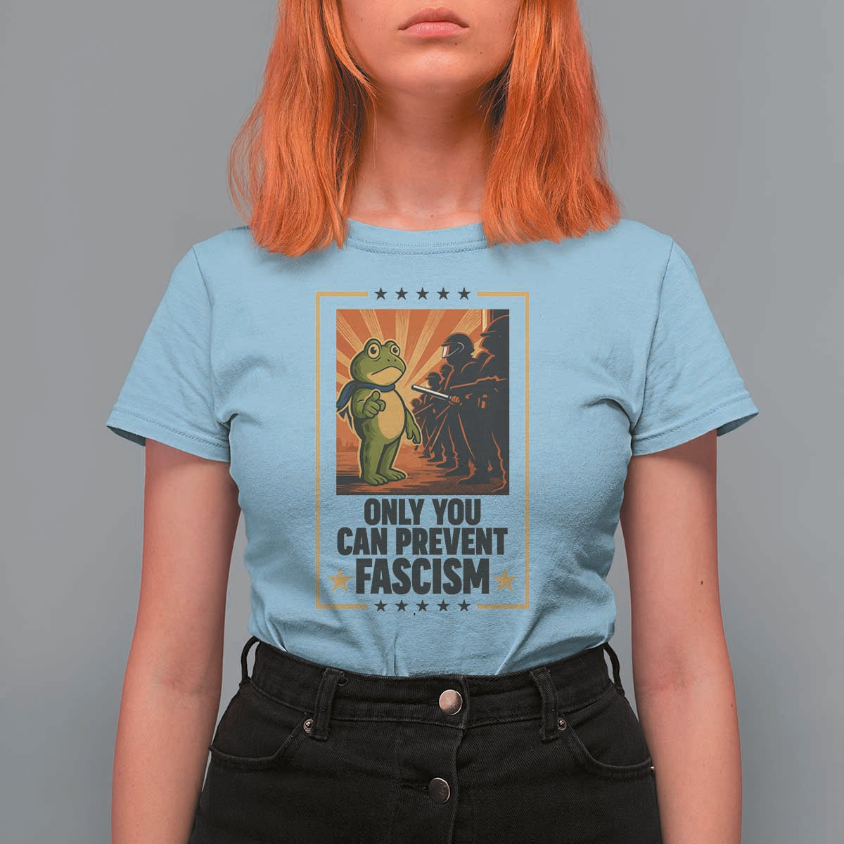 Funny Portland Frog Protest T Shirt For Women Only You Can Prevent Fascism Gift - Wonder Print Shop