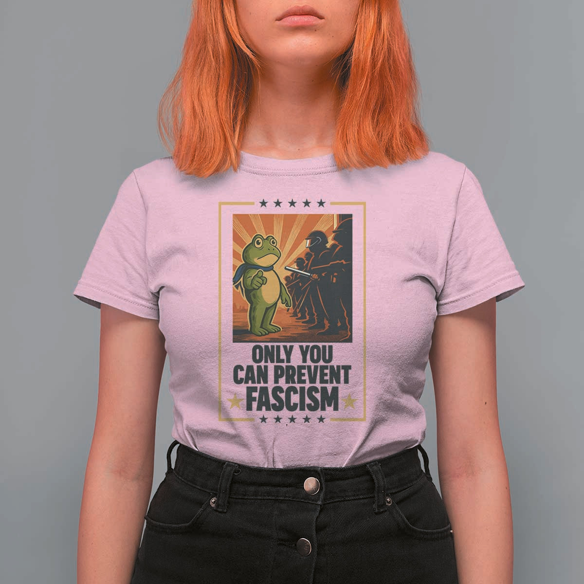 Funny Portland Frog Protest T Shirt For Women Only You Can Prevent Fascism Gift - Wonder Print Shop