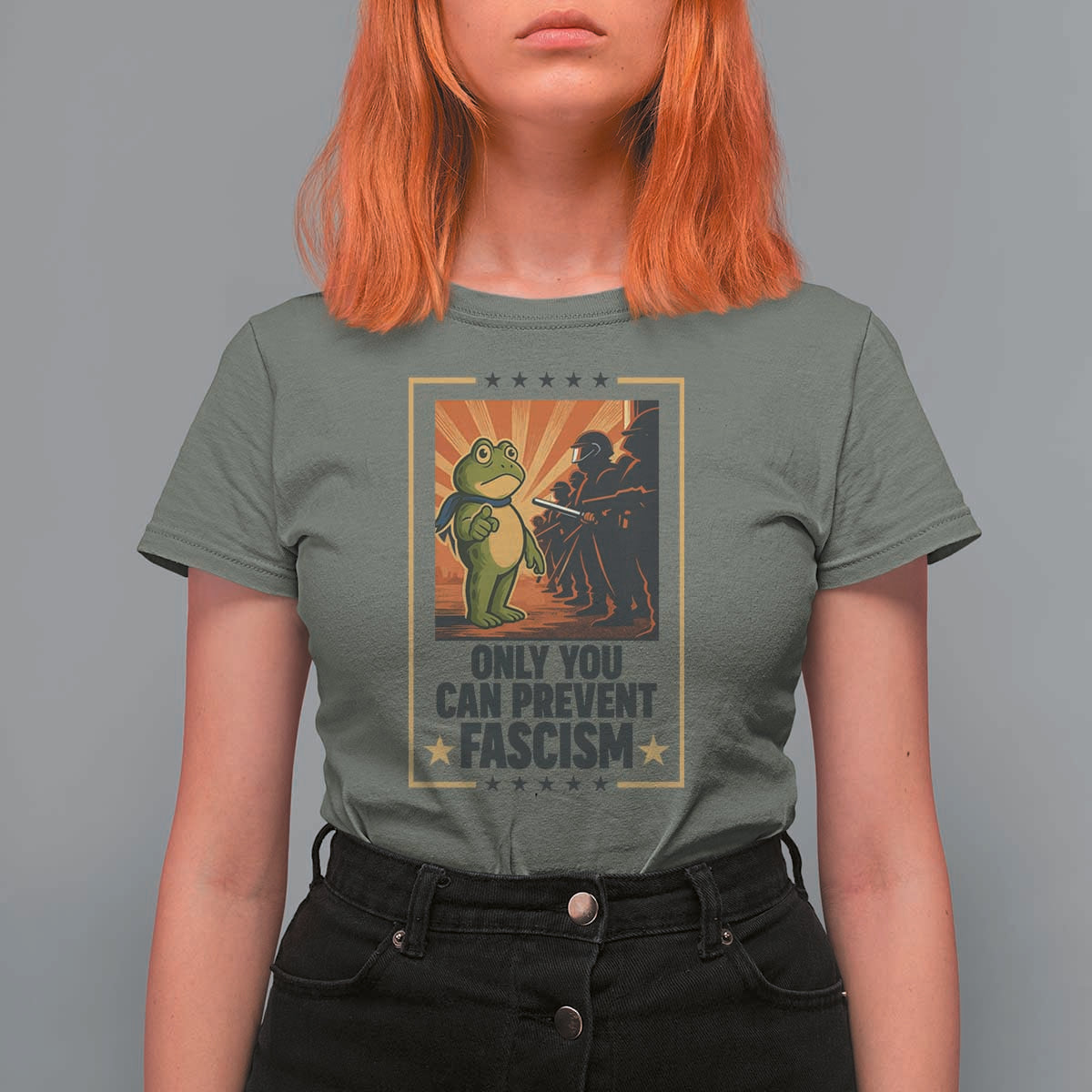 Funny Portland Frog Protest T Shirt For Women Only You Can Prevent Fascism Gift - Wonder Print Shop