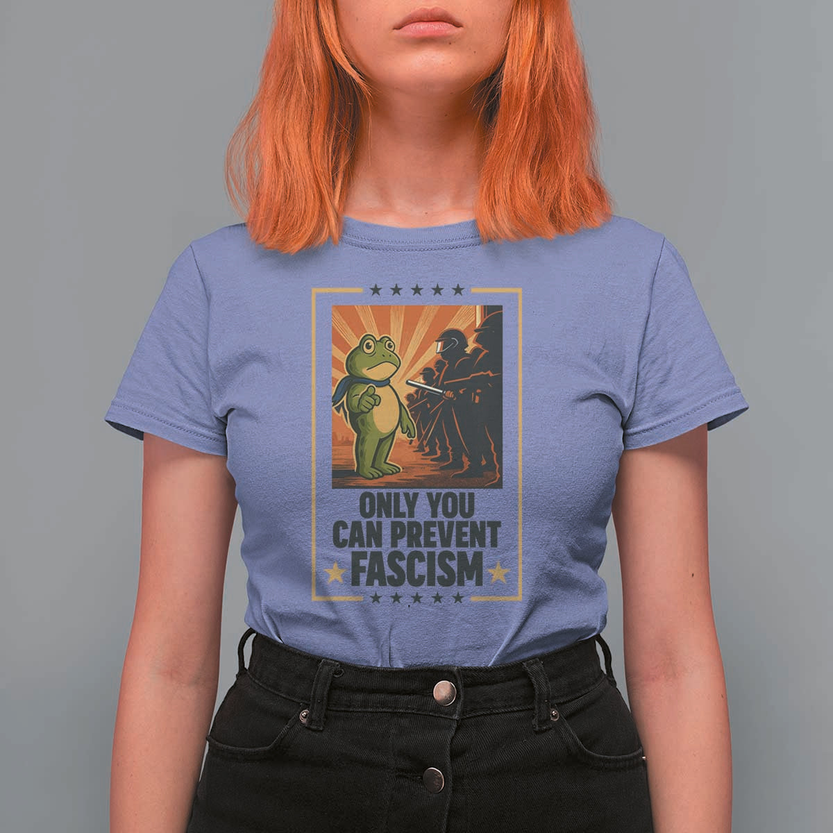 Funny Portland Frog Protest T Shirt For Women Only You Can Prevent Fascism Gift - Wonder Print Shop