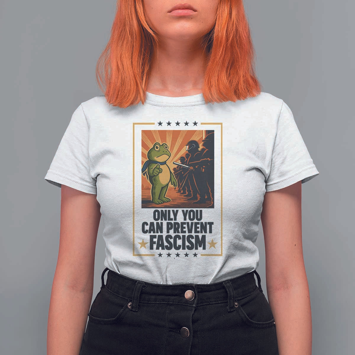 Funny Portland Frog Protest T Shirt For Women Only You Can Prevent Fascism Gift - Wonder Print Shop