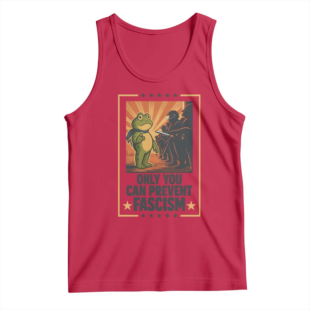 Funny Portland Frog Protest Tank Top Only You Can Prevent Fascism Gift - Wonder Print Shop