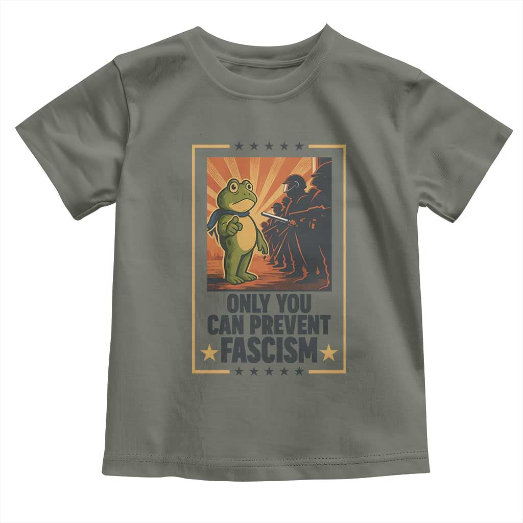 Funny Portland Frog Protest Toddler T Shirt Only You Can Prevent Fascism Gift - Wonder Print Shop