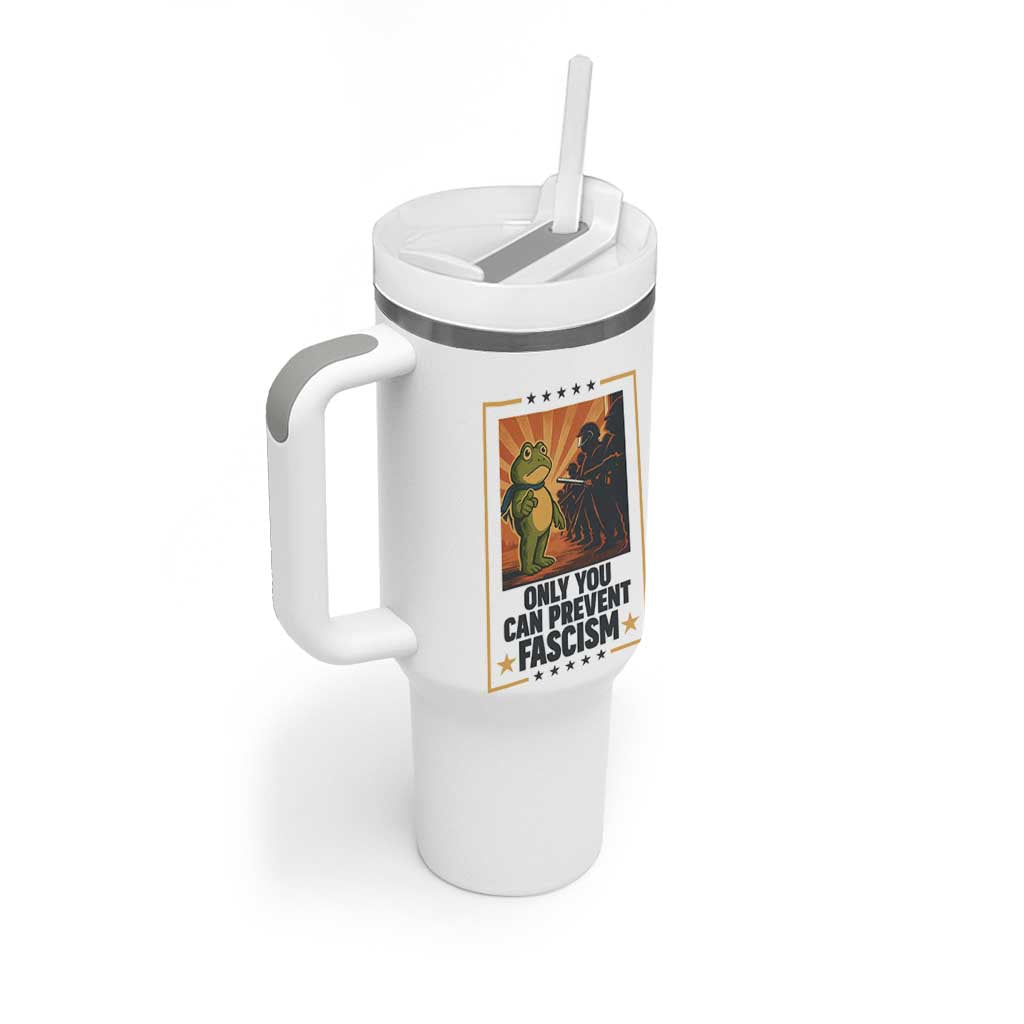 Funny Portland Frog Protest Tumbler With Handle Only You Can Prevent Fascism Gift - Wonder Print Shop