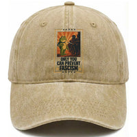 Funny Portland Frog Protest Washed Cotton Baseball Cap Only You Can Prevent Fascism Gift