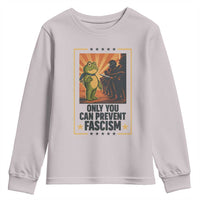 Funny Portland Frog Protest Youth Sweatshirt Only You Can Prevent Fascism Gift - Wonder Print Shop