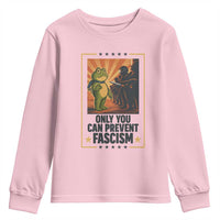 Funny Portland Frog Protest Youth Sweatshirt Only You Can Prevent Fascism Gift - Wonder Print Shop