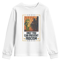 Funny Portland Frog Protest Youth Sweatshirt Only You Can Prevent Fascism Gift - Wonder Print Shop