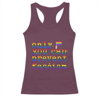 Funny LGBT Activist Racerback Tank Top Only You Can Prevent Fascism Protest Gift - Wonder Print Shop