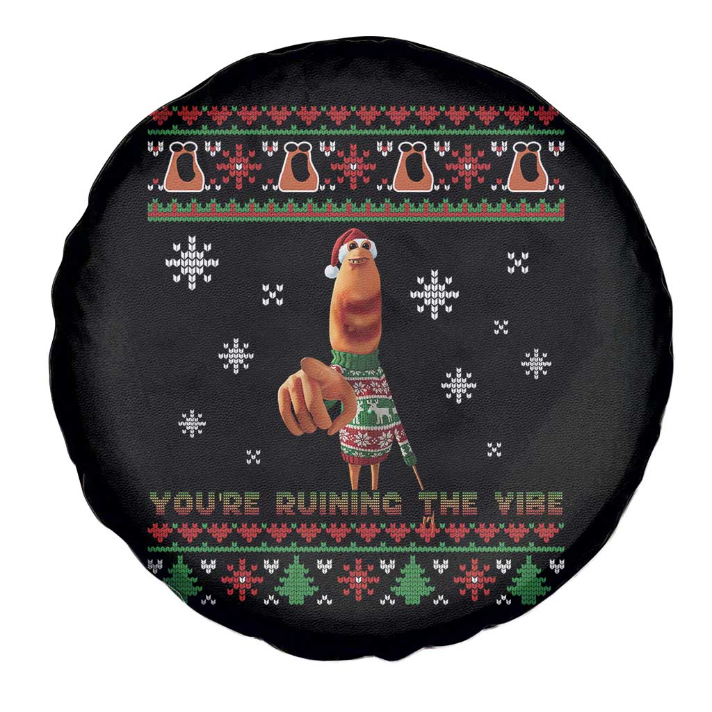 Funny Marcus The Worm You Are Ruining The Vibe Spare Tire Cover Ugly Christmas Gift - Wonder Print Shop