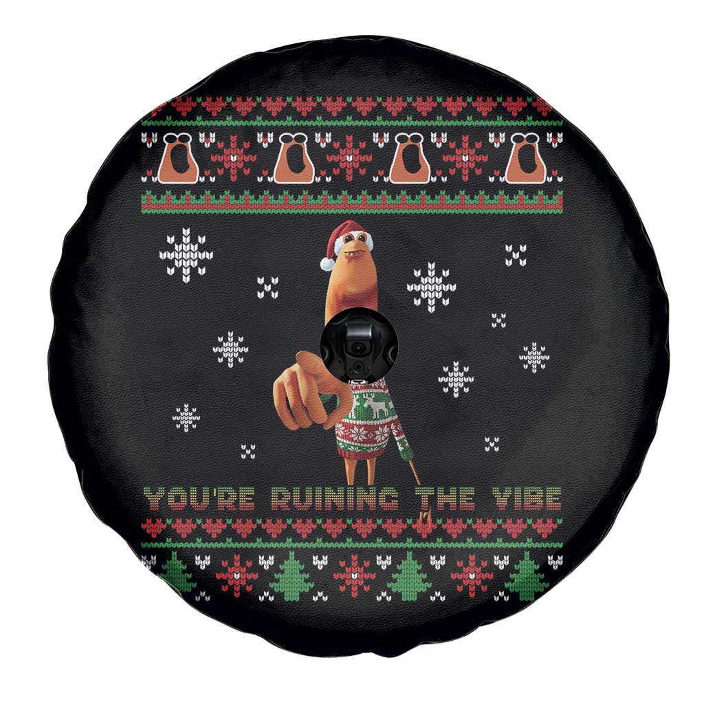 Funny Marcus The Worm You Are Ruining The Vibe Spare Tire Cover Ugly Christmas Gift - Wonder Print Shop
