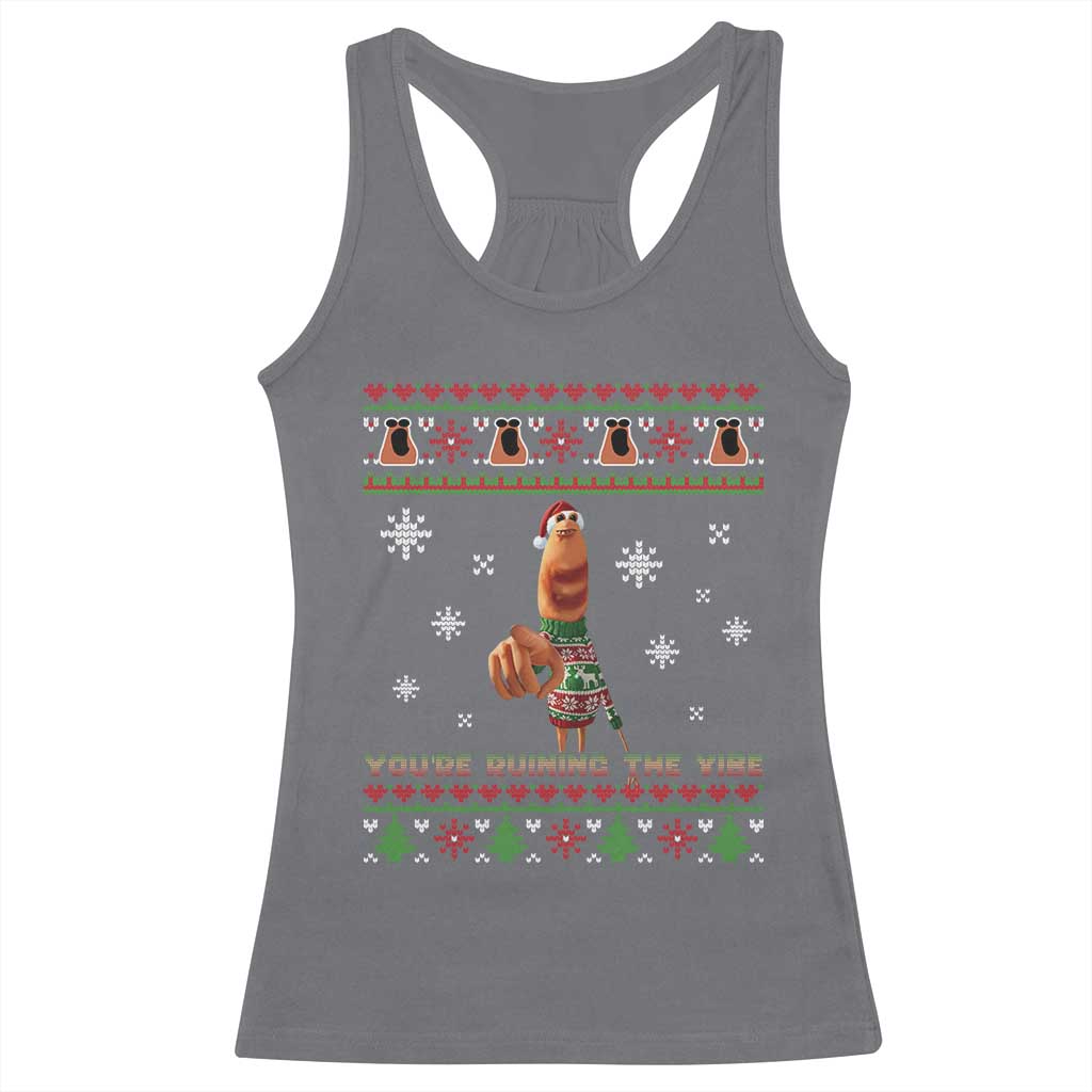 Funny Marcus The Worm You Are Ruining The Vibe Racerback Tank Top Ugly Christmas Gift - Wonder Print Shop