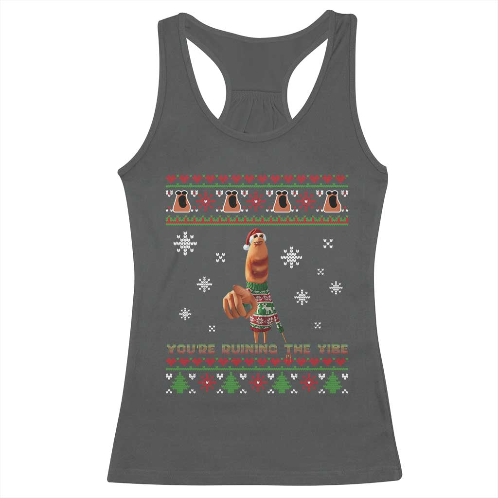 Funny Marcus The Worm You Are Ruining The Vibe Racerback Tank Top Ugly Christmas Gift - Wonder Print Shop