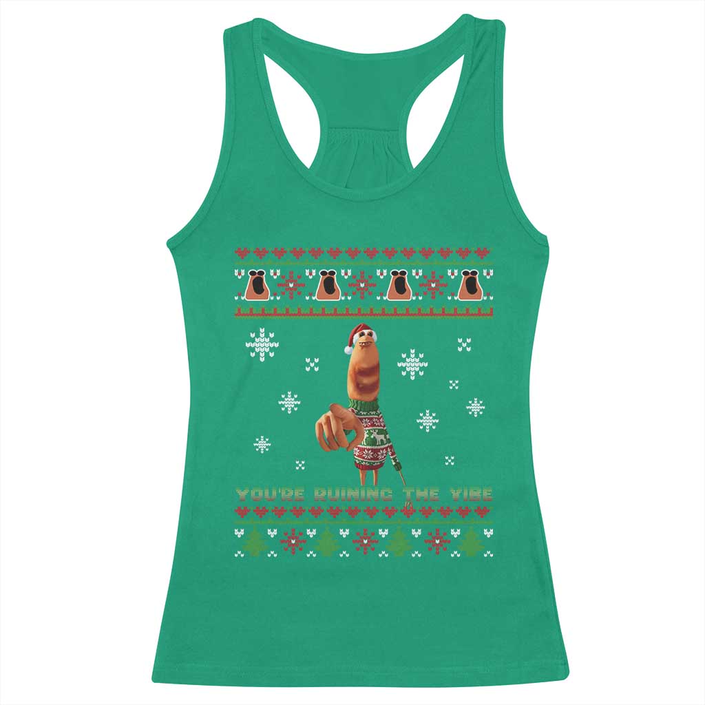 Funny Marcus The Worm You Are Ruining The Vibe Racerback Tank Top Ugly Christmas Gift - Wonder Print Shop