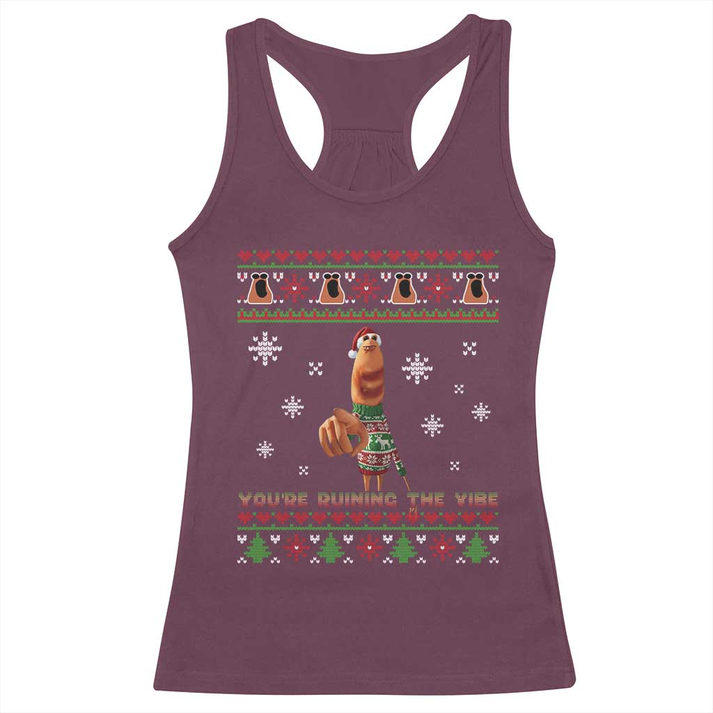 Funny Marcus The Worm You Are Ruining The Vibe Racerback Tank Top Ugly Christmas Gift - Wonder Print Shop