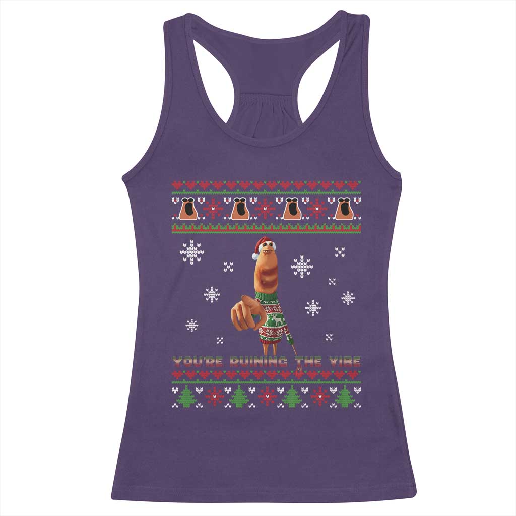 Funny Marcus The Worm You Are Ruining The Vibe Racerback Tank Top Ugly Christmas Gift - Wonder Print Shop