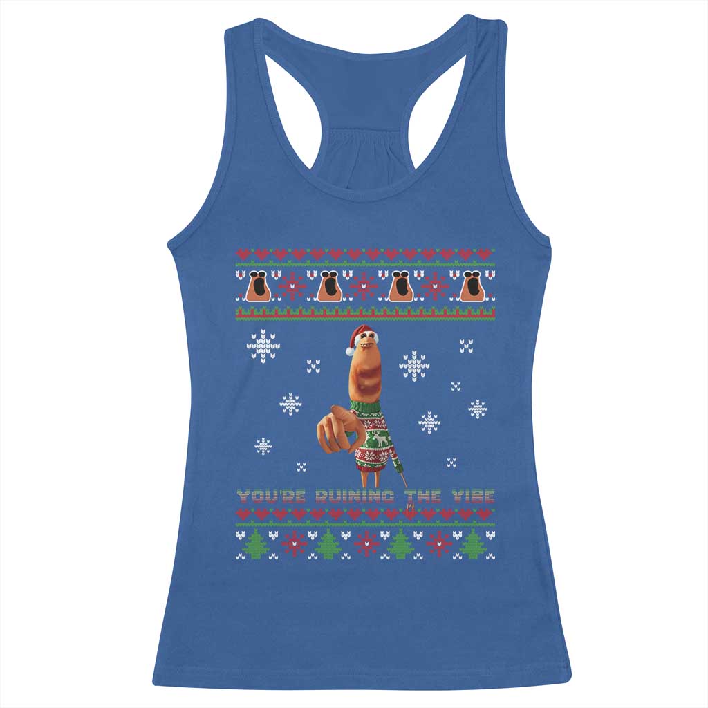 Funny Marcus The Worm You Are Ruining The Vibe Racerback Tank Top Ugly Christmas Gift - Wonder Print Shop
