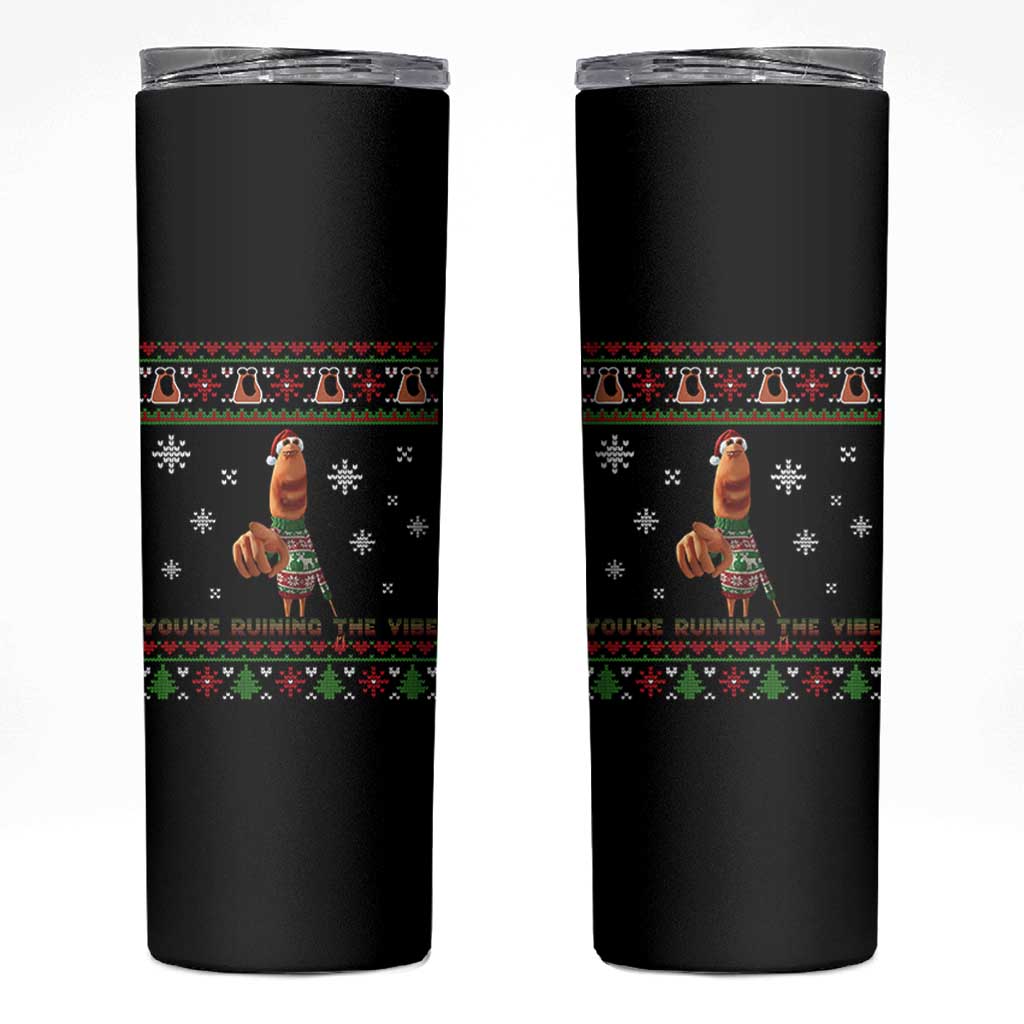 Funny Marcus The Worm You Are Ruining The Vibe Skinny Tumbler Ugly Christmas Gift - Wonder Print Shop
