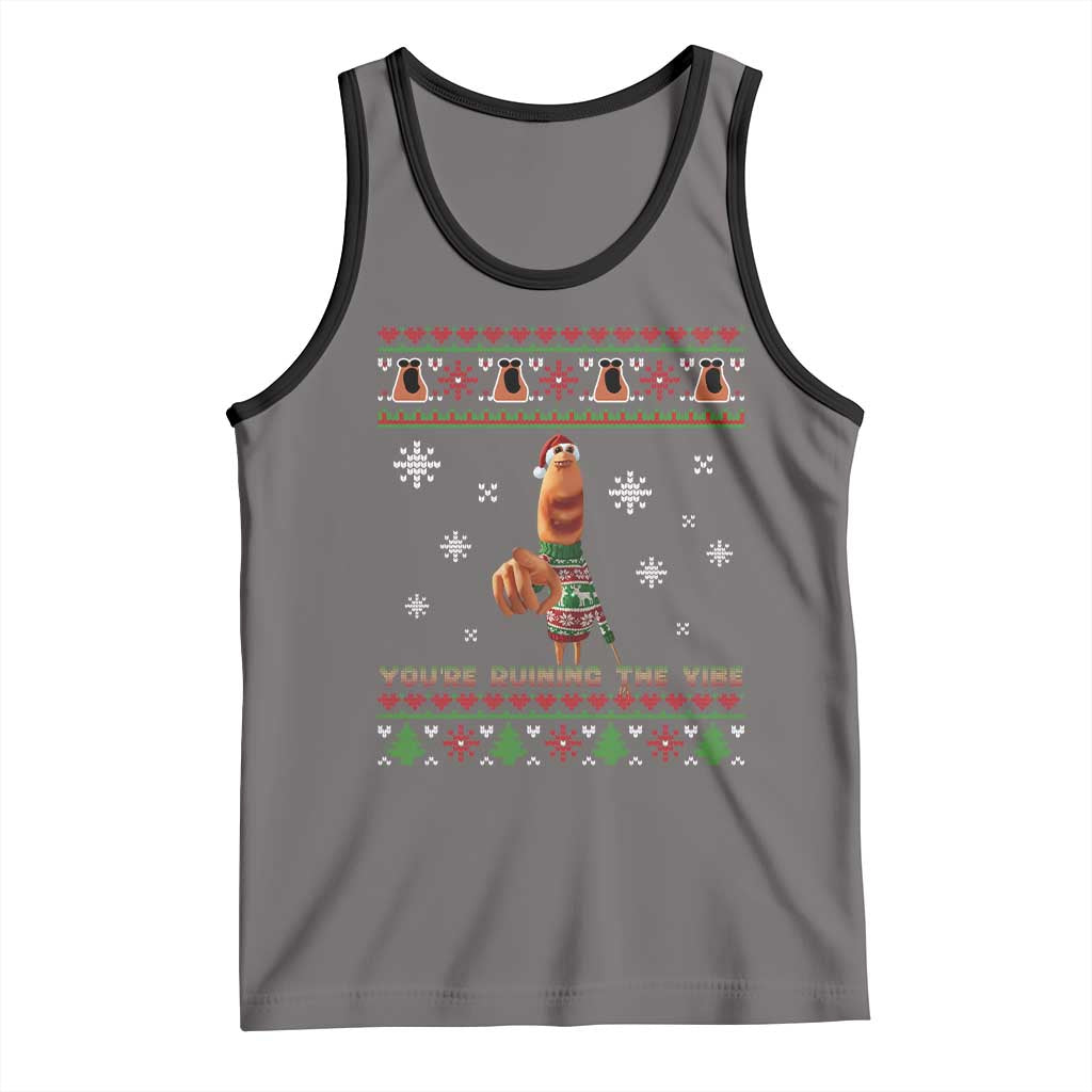 Funny Marcus The Worm You Are Ruining The Vibe Tank Top Ugly Christmas Gift - Wonder Print Shop