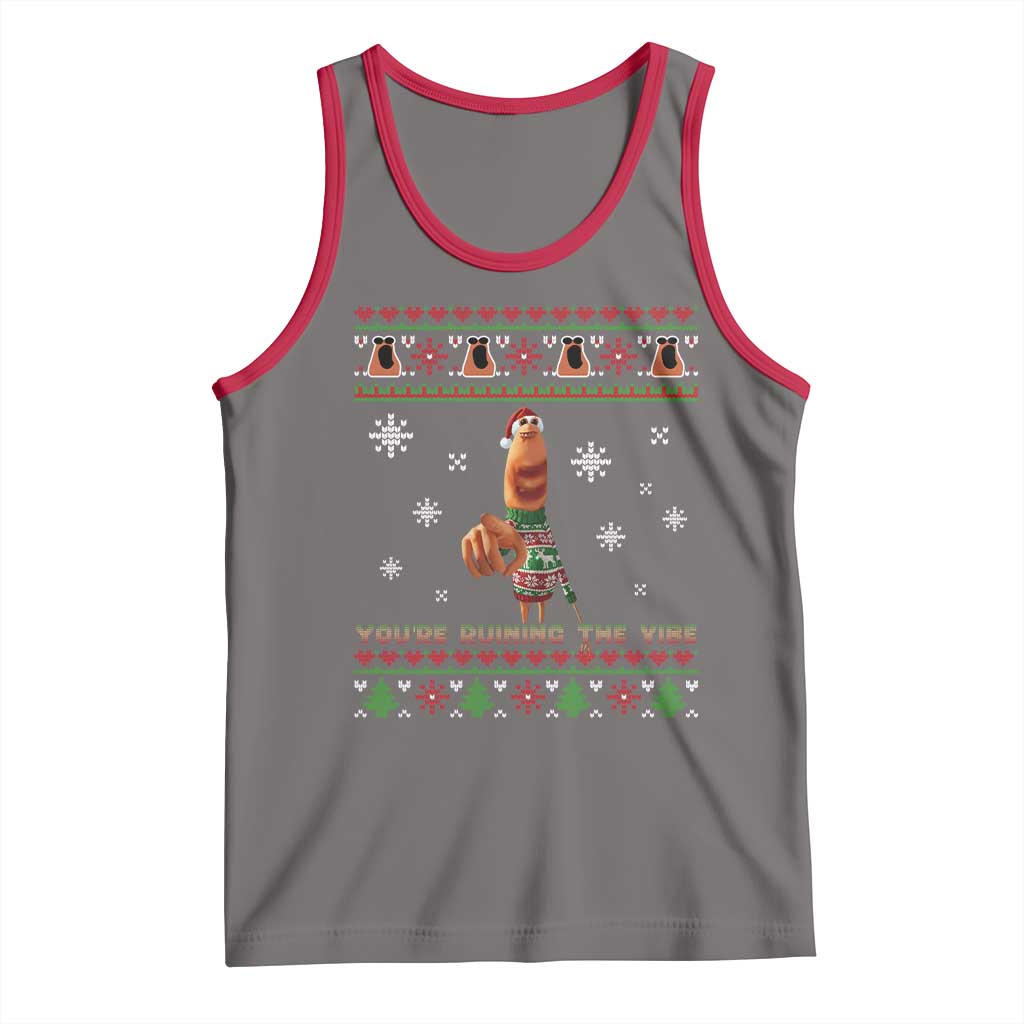 Funny Marcus The Worm You Are Ruining The Vibe Tank Top Ugly Christmas Gift - Wonder Print Shop
