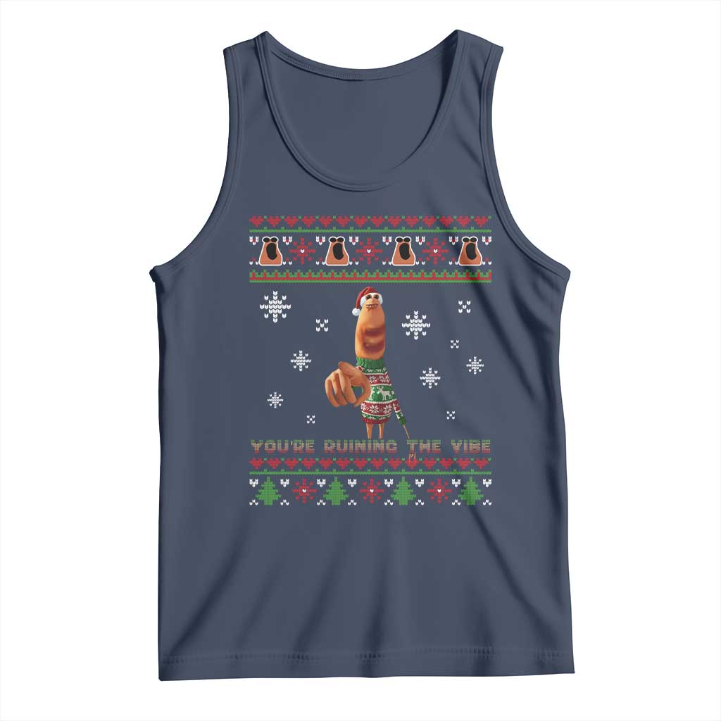 Funny Marcus The Worm You Are Ruining The Vibe Tank Top Ugly Christmas Gift - Wonder Print Shop