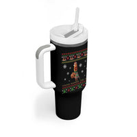 Funny Marcus The Worm You Are Ruining The Vibe Tumbler With Handle Ugly Christmas Gift - Wonder Print Shop