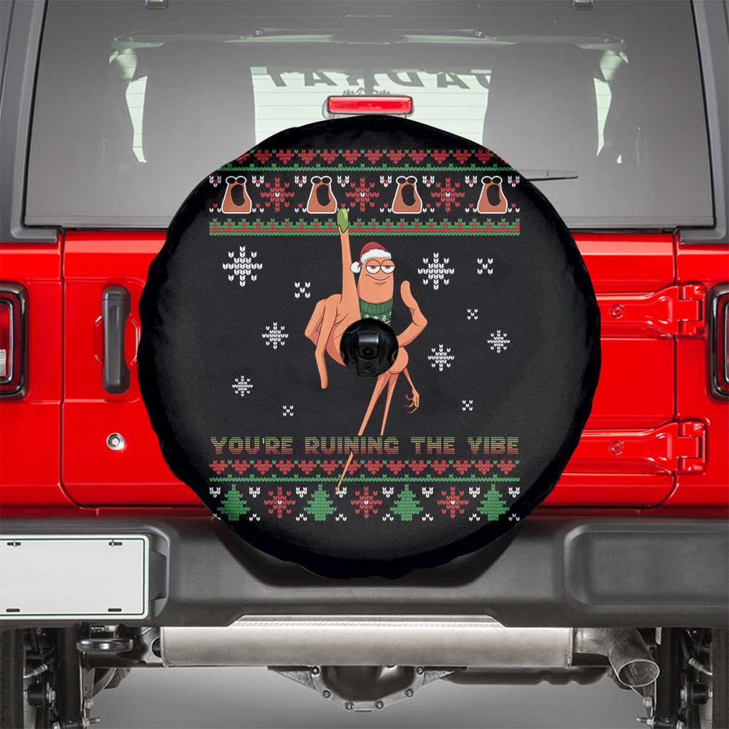 You Are Ruining The Vibe Spare Tire Cover Ugly Christmas Marcus The Worm Meme Gift - Wonder Print Shop