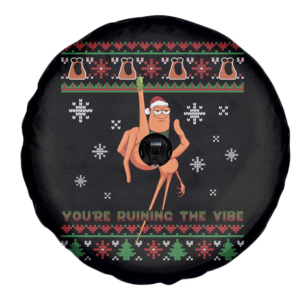 You Are Ruining The Vibe Spare Tire Cover Ugly Christmas Marcus The Worm Meme Gift - Wonder Print Shop