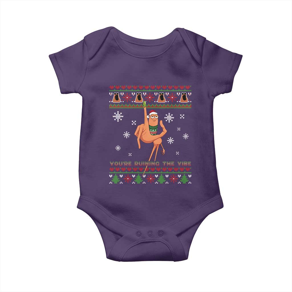 You Are Ruining The Vibe Baby Onesie Ugly Christmas Marcus The Worm Meme Gift - Wonder Print Shop