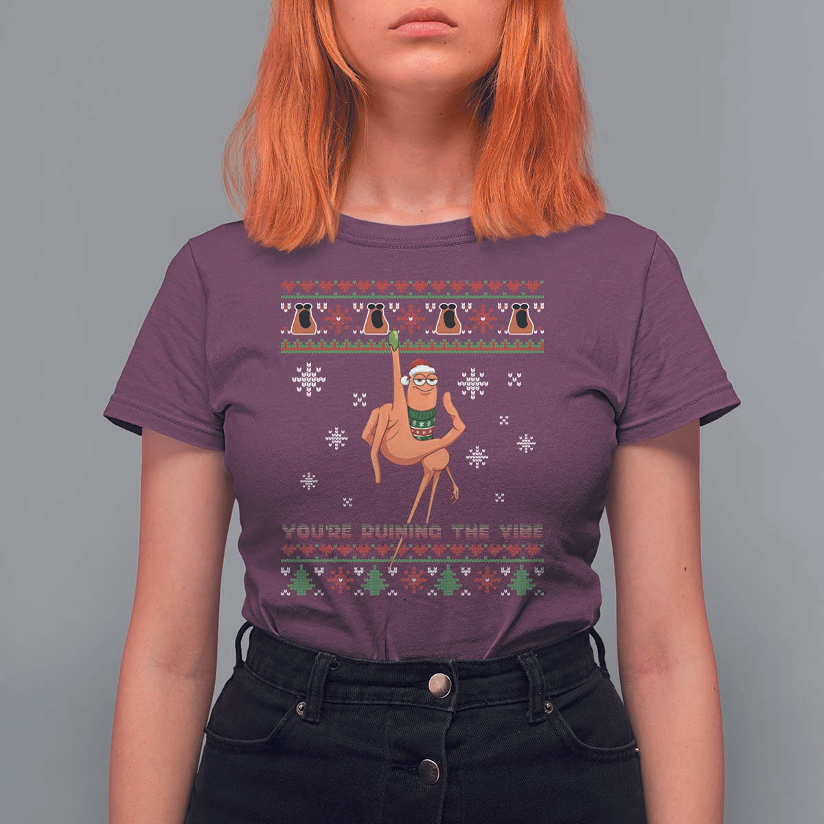 You Are Ruining The Vibe T Shirt For Women Ugly Christmas Marcus The Worm Meme Gift - Wonder Print Shop