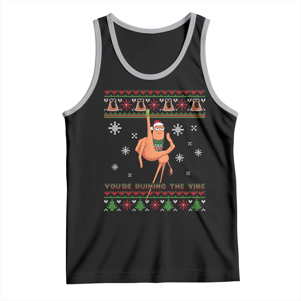 You Are Ruining The Vibe Tank Top Ugly Christmas Marcus The Worm Meme Gift - Wonder Print Shop