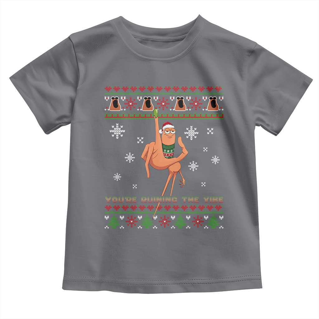 You Are Ruining The Vibe Toddler T Shirt Ugly Christmas Marcus The Worm Meme Gift - Wonder Print Shop