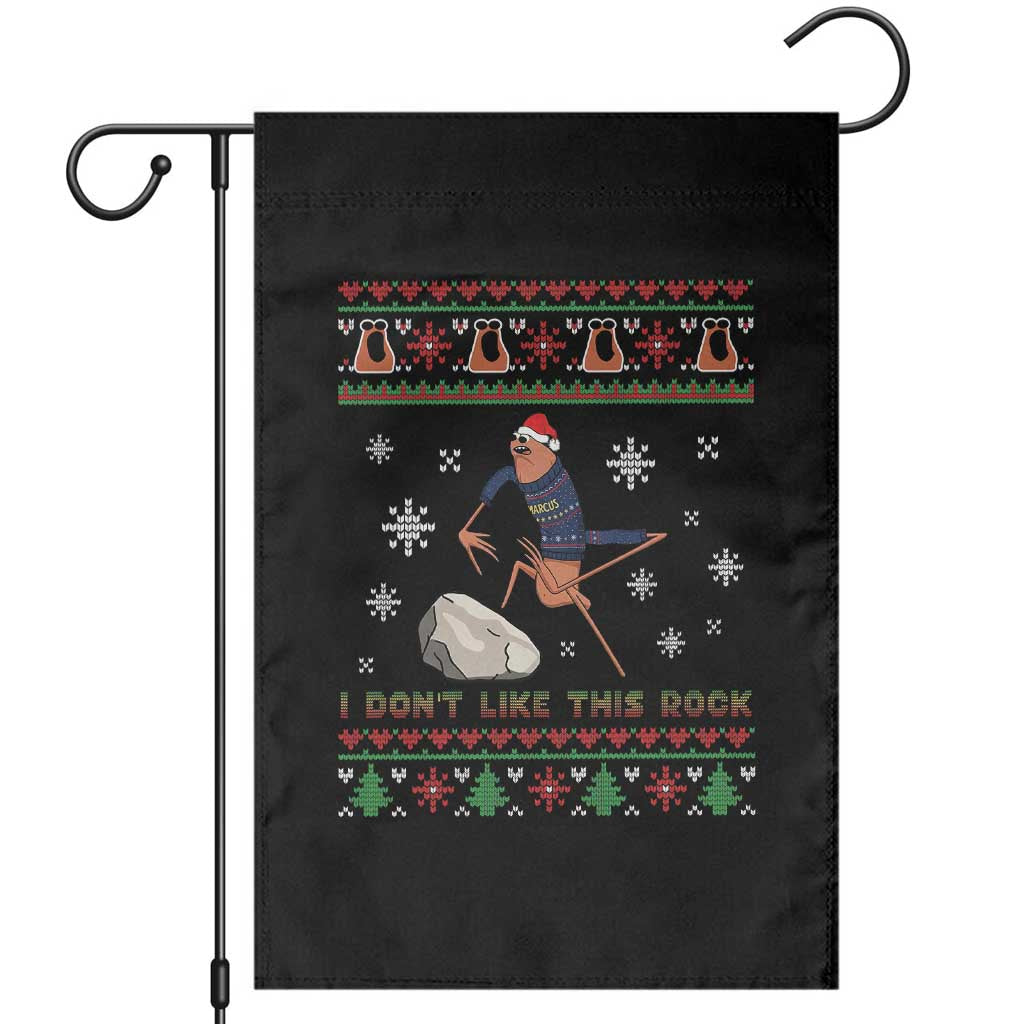Funny Marcus The Worm Meme Garden Flag I Do Not Like This Rock Ugly Christmas Gift - Wonder Print Shop