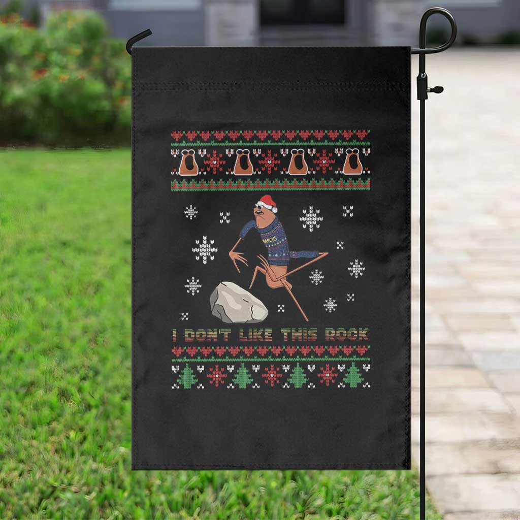 Funny Marcus The Worm Meme Garden Flag I Do Not Like This Rock Ugly Christmas Gift - Wonder Print Shop