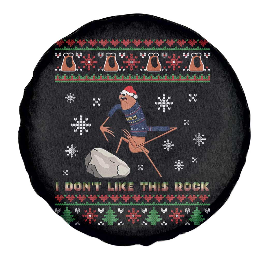Funny Marcus The Worm Meme Spare Tire Cover I Do Not Like This Rock Ugly Christmas Gift - Wonder Print Shop