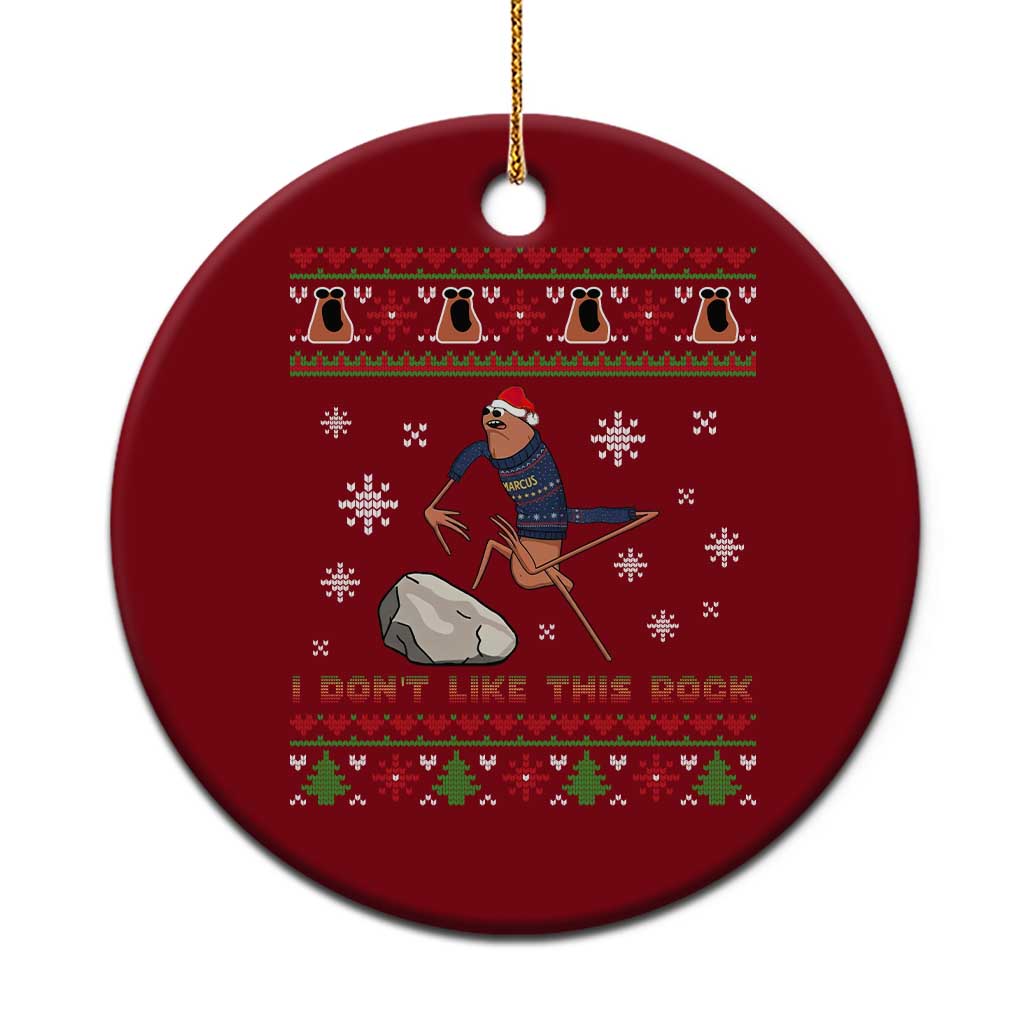 Funny Marcus The Worm Meme Ceramic Ornament I Do Not Like This Rock Ugly Christmas Gift - Wonder Print Shop