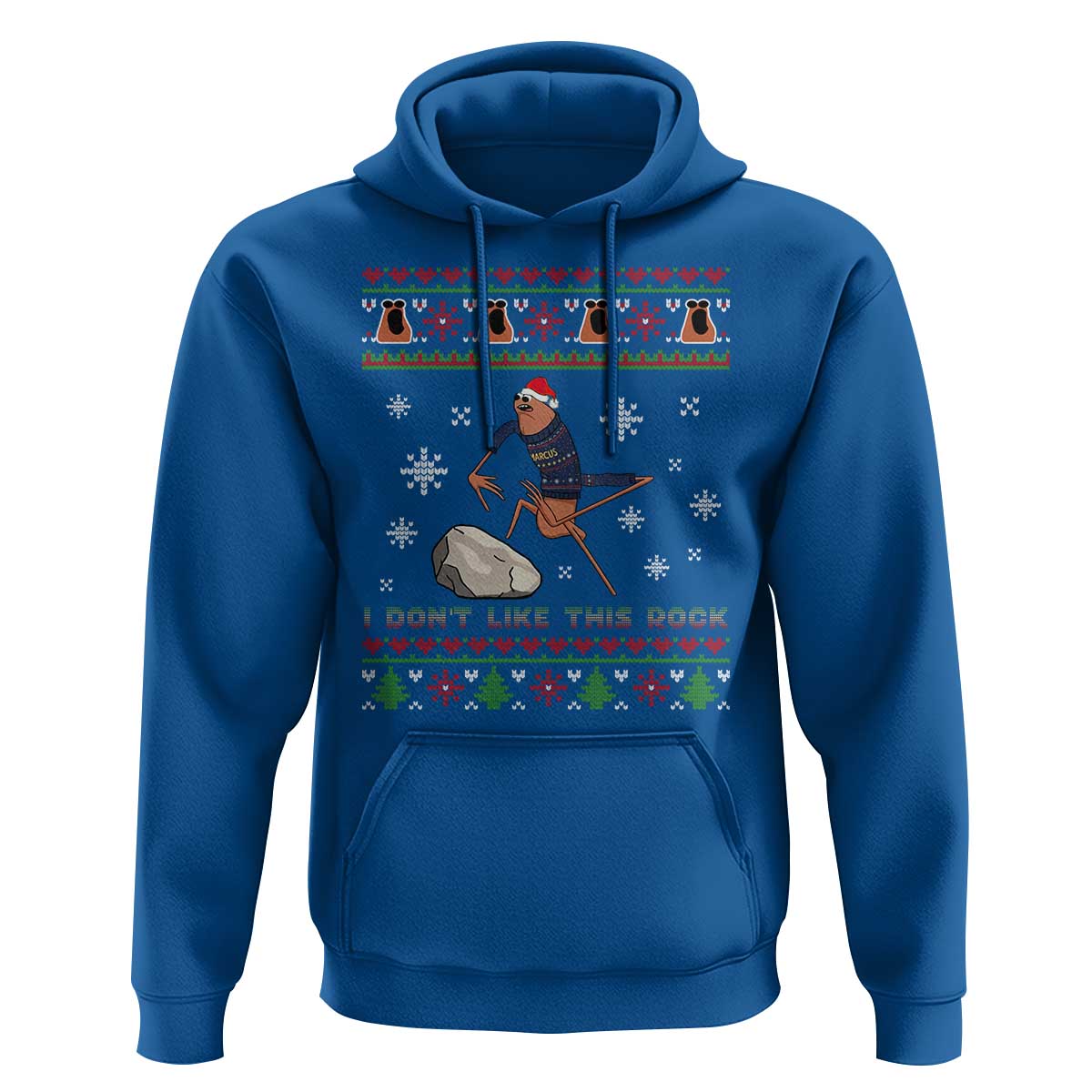 Funny Marcus The Worm Meme Hoodie I Do Not Like This Rock Ugly Christmas Gift - Wonder Print Shop