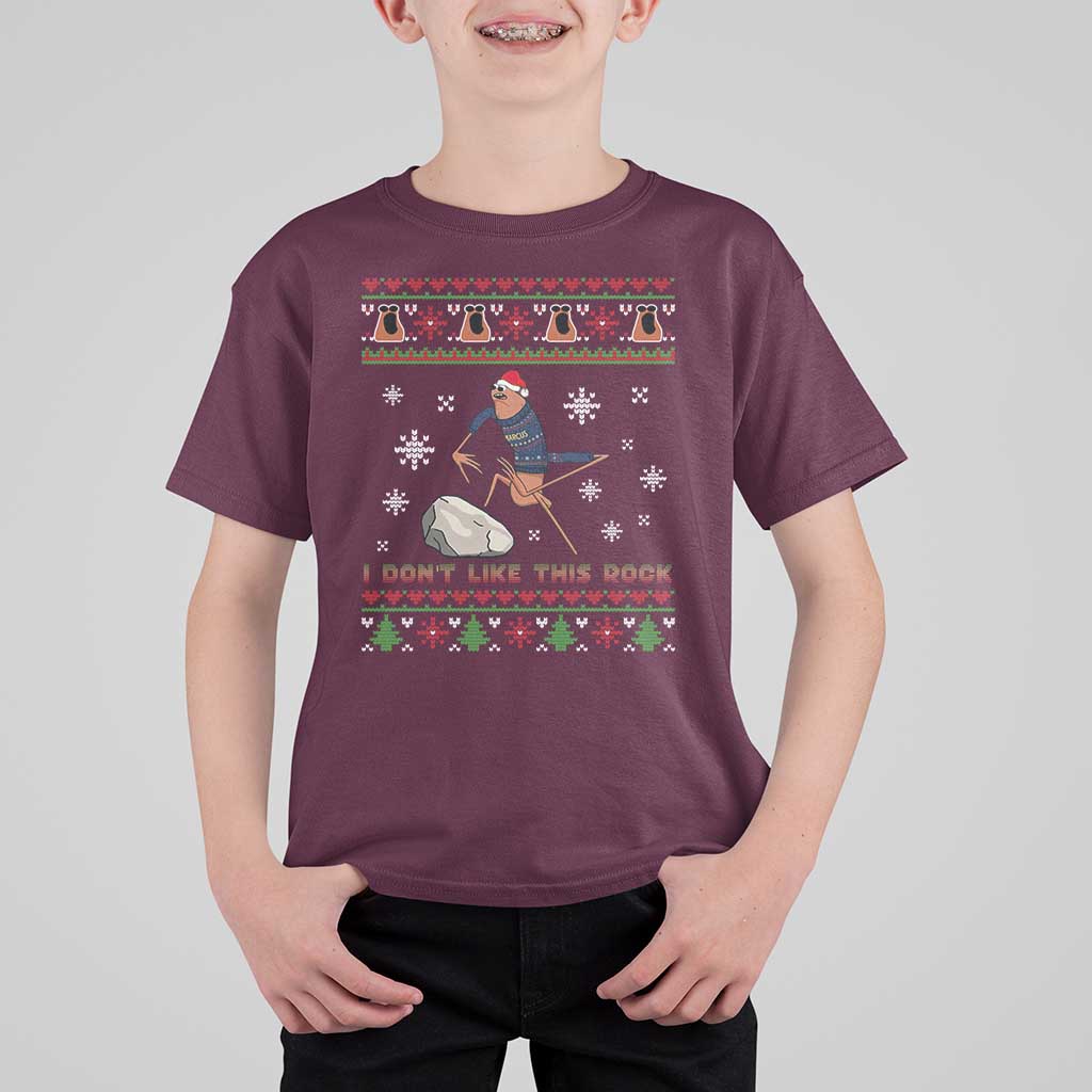 Funny Marcus The Worm Meme T Shirt For Kid I Do Not Like This Rock Ugly Christmas Gift - Wonder Print Shop
