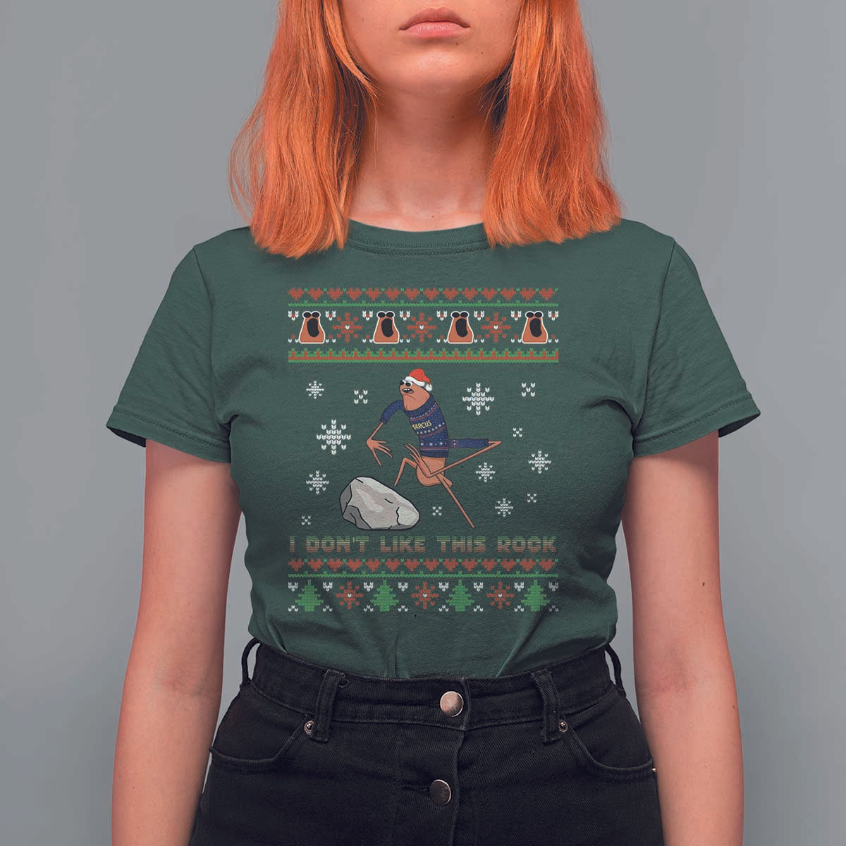Funny Marcus The Worm Meme T Shirt For Women I Do Not Like This Rock Ugly Christmas Gift - Wonder Print Shop