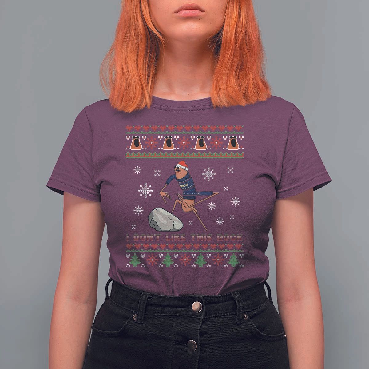 Funny Marcus The Worm Meme T Shirt For Women I Do Not Like This Rock Ugly Christmas Gift - Wonder Print Shop