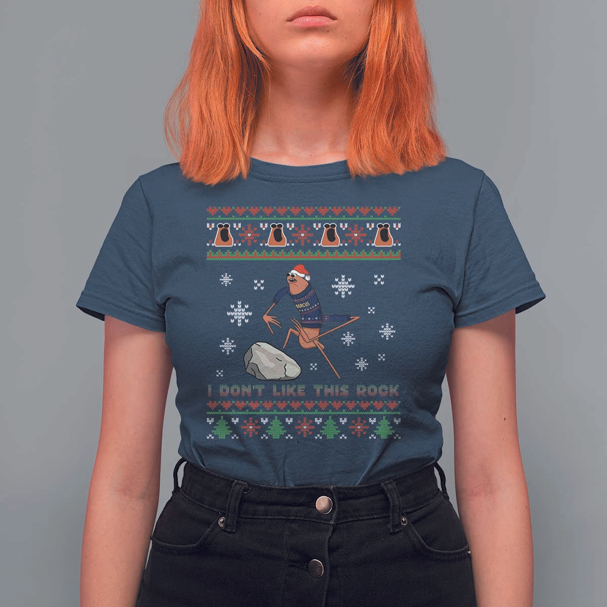 Funny Marcus The Worm Meme T Shirt For Women I Do Not Like This Rock Ugly Christmas Gift - Wonder Print Shop