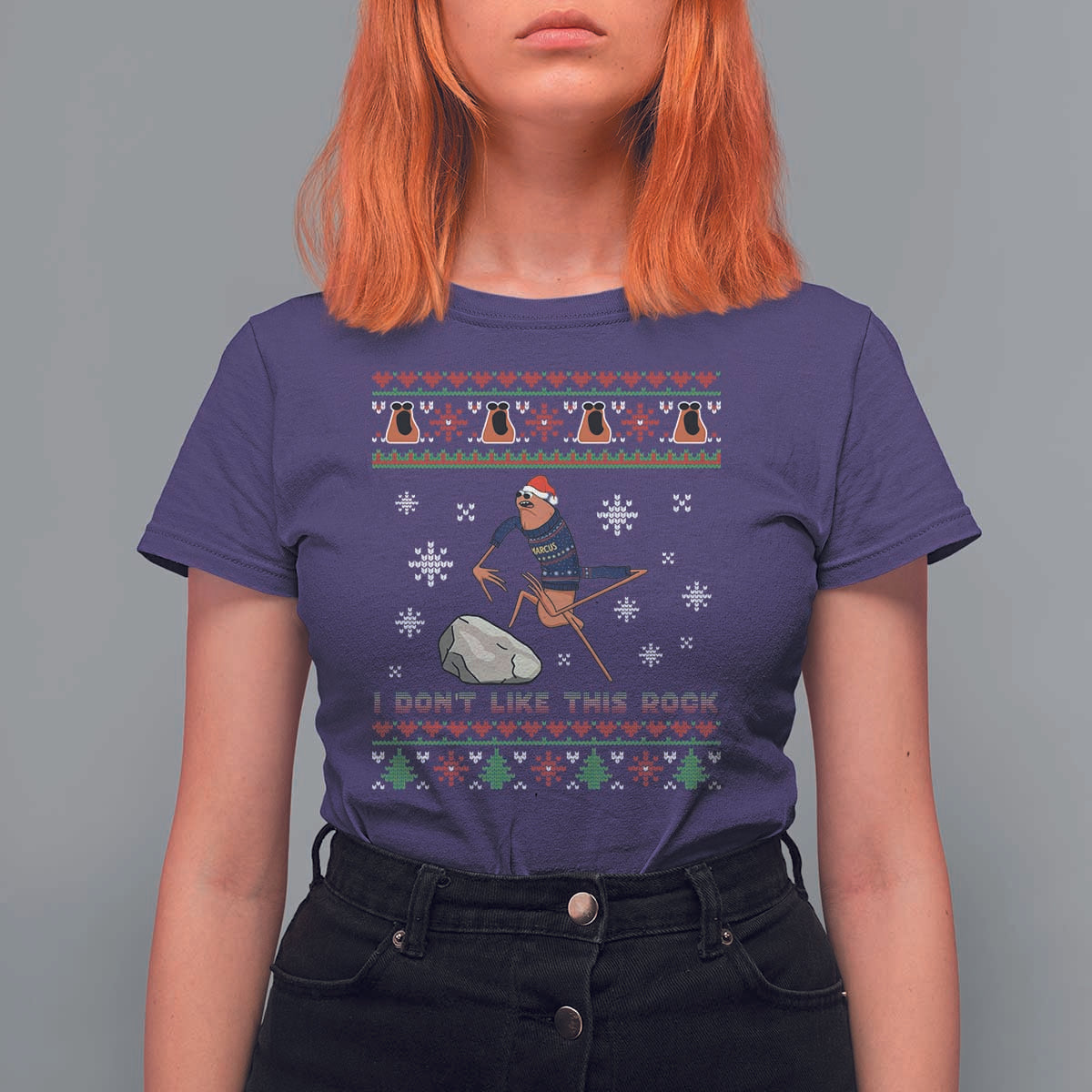 Funny Marcus The Worm Meme T Shirt For Women I Do Not Like This Rock Ugly Christmas Gift - Wonder Print Shop