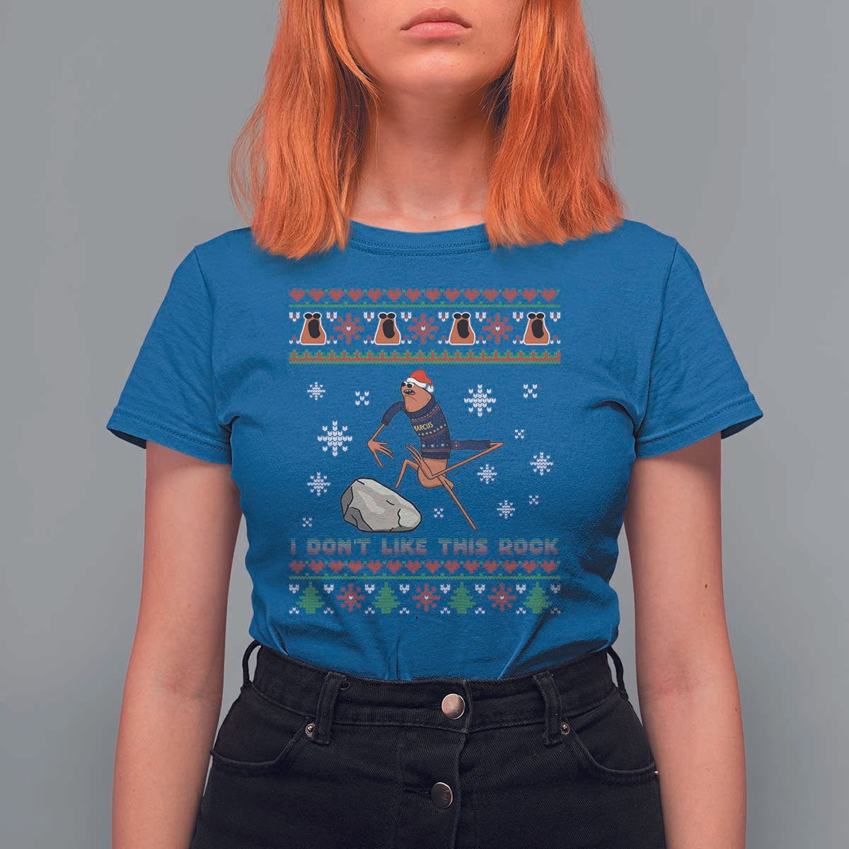Funny Marcus The Worm Meme T Shirt For Women I Do Not Like This Rock Ugly Christmas Gift - Wonder Print Shop