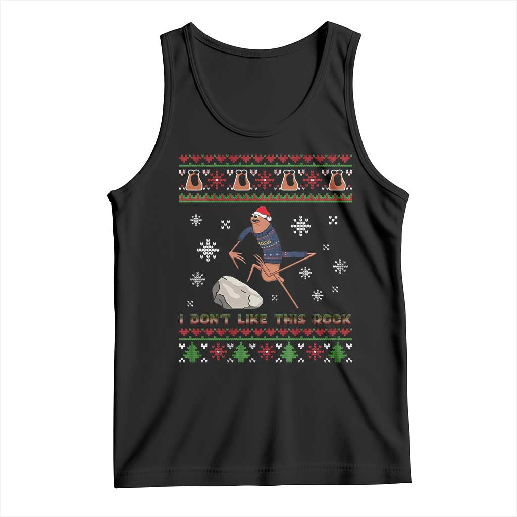 Funny Marcus The Worm Meme Tank Top I Do Not Like This Rock Ugly Christmas Gift - Wonder Print Shop