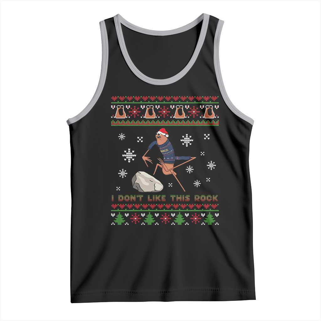 Funny Marcus The Worm Meme Tank Top I Do Not Like This Rock Ugly Christmas Gift - Wonder Print Shop