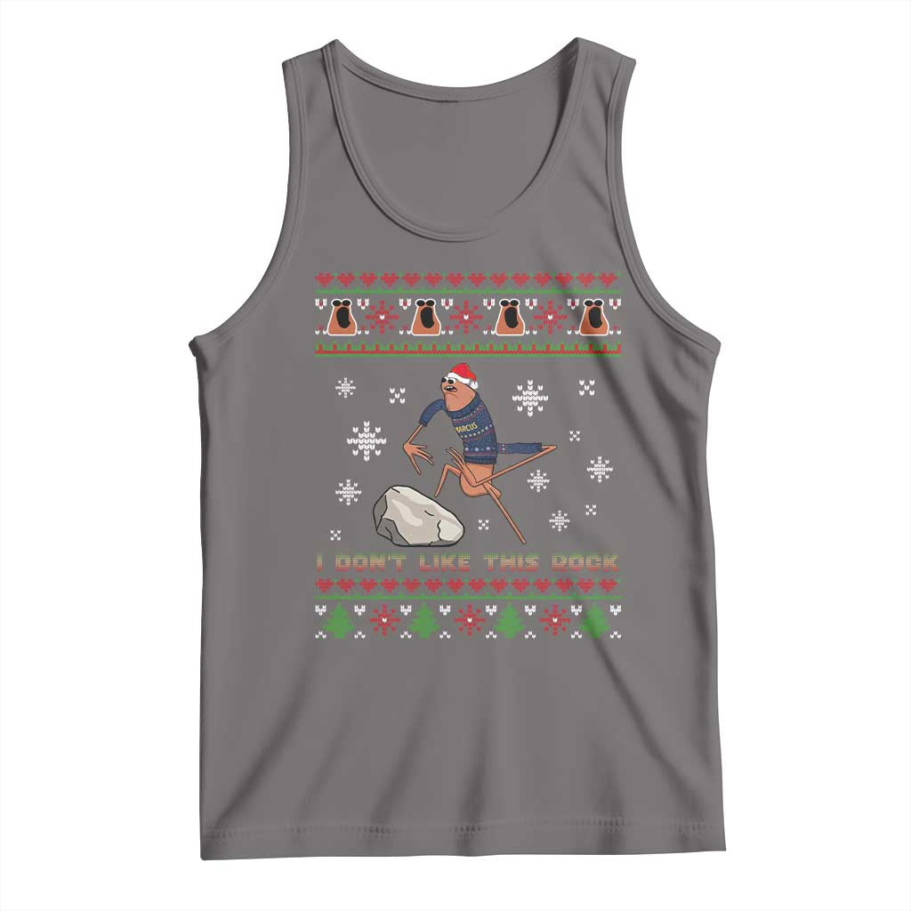 Funny Marcus The Worm Meme Tank Top I Do Not Like This Rock Ugly Christmas Gift - Wonder Print Shop