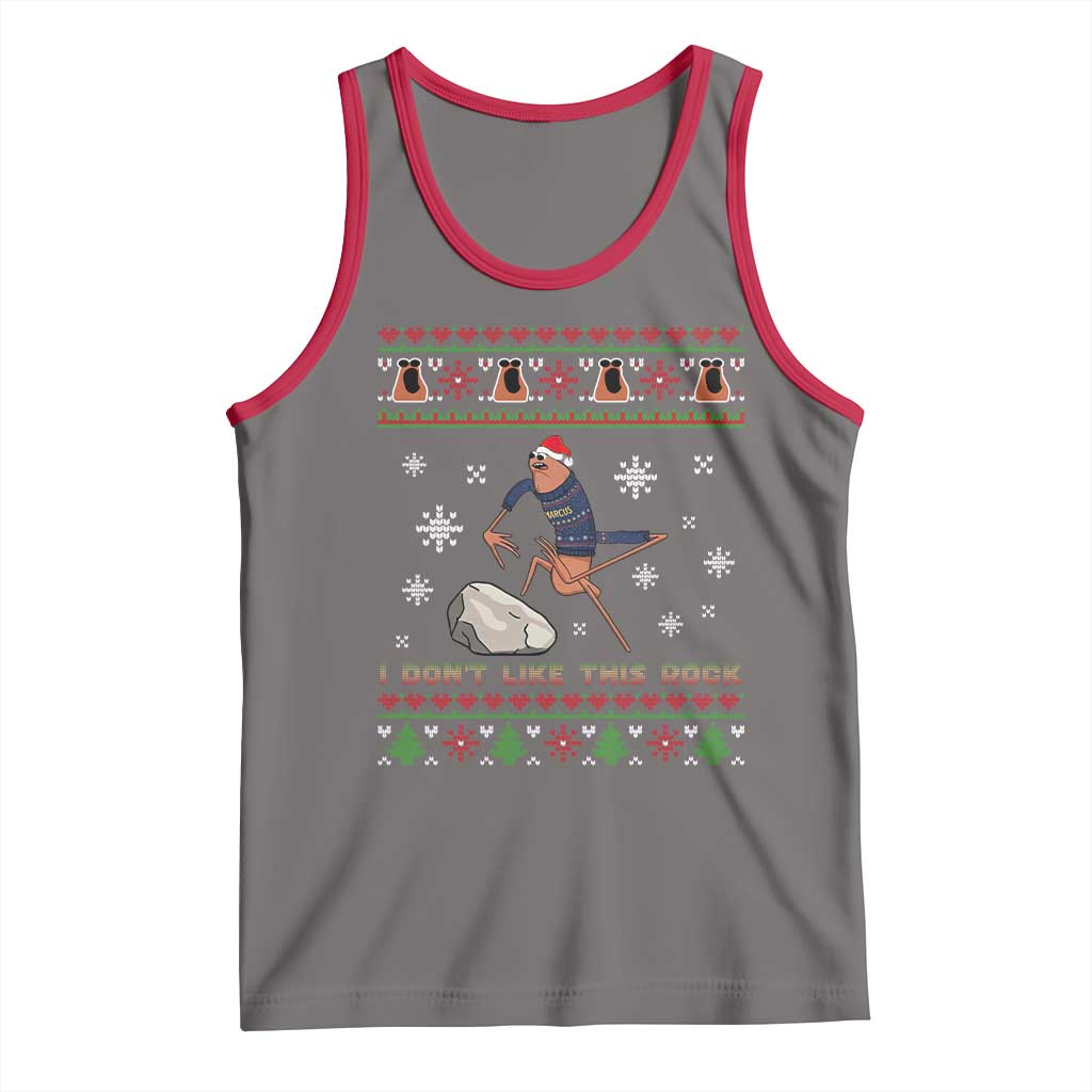 Funny Marcus The Worm Meme Tank Top I Do Not Like This Rock Ugly Christmas Gift - Wonder Print Shop