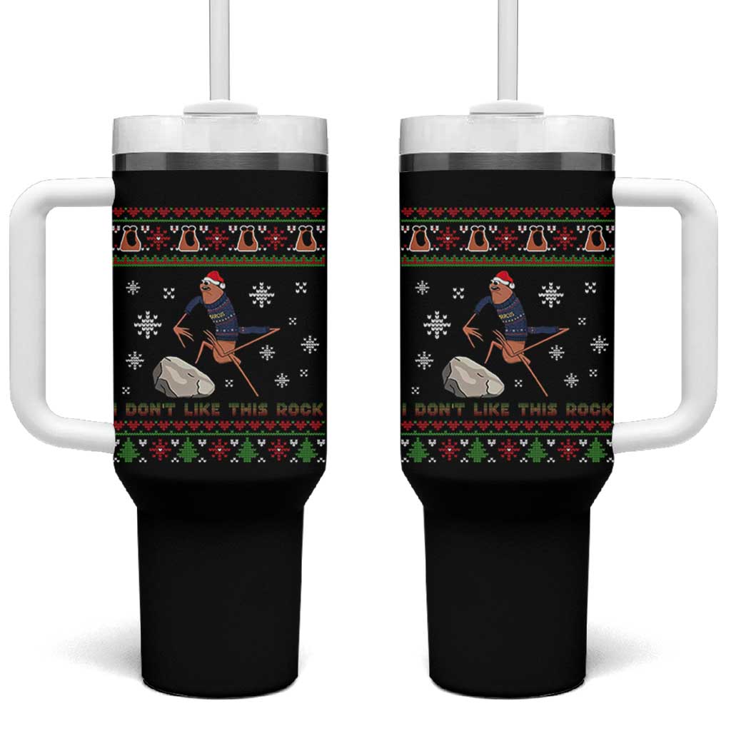 Funny Marcus The Worm Meme Tumbler With Handle I Do Not Like This Rock Ugly Christmas Gift - Wonder Print Shop