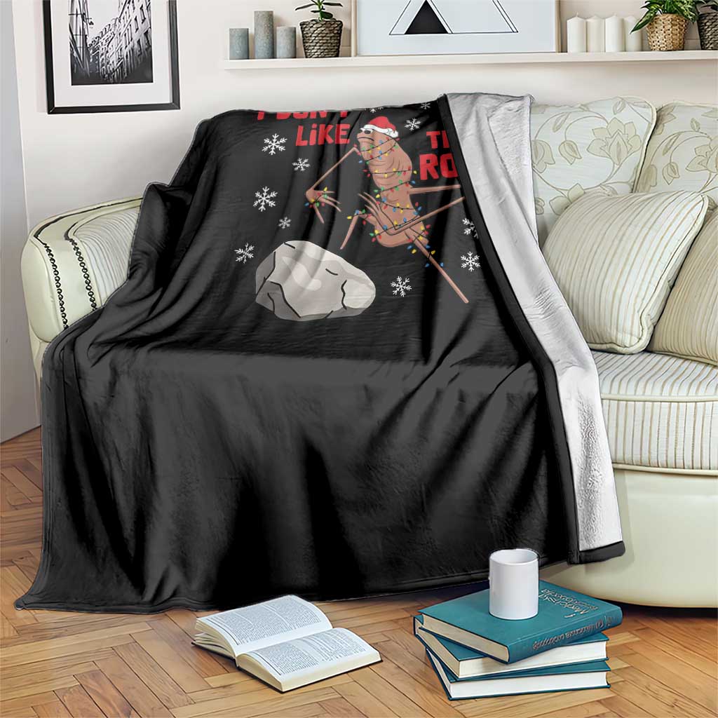 I Do Not Like This Rock Throw Blanket Christmas Marcus The Worm Meme Gift - Wonder Print Shop